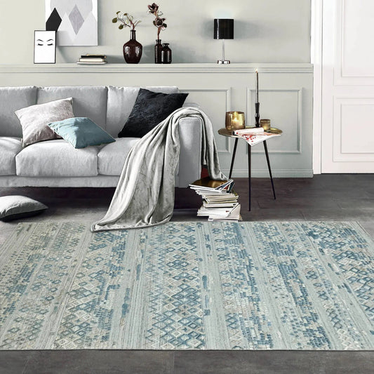 6x9 Gray LoomBloom Hand Knotted Modern & Contemporary Textured Tibetan 100% Wool Oriental Area Rug-0