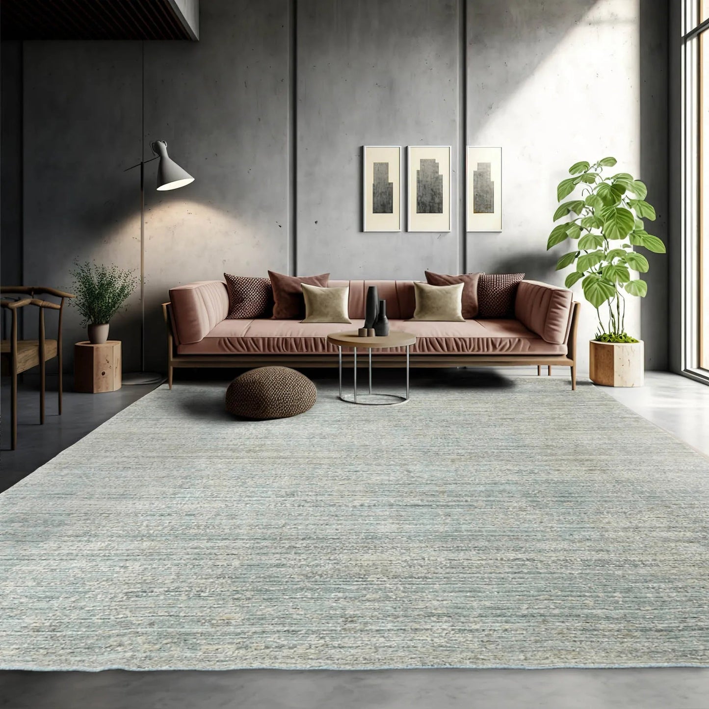 8x10 Celadon,Beige Hand Knotted Hand Made 100% Wool Modern & Contemporary Oriental Area Rug-0