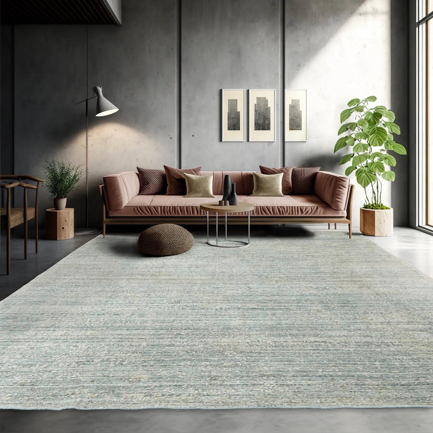 8x10 Celadon,Beige Hand Knotted Hand Made 100% Wool Modern & Contemporary Oriental Area Rug-0