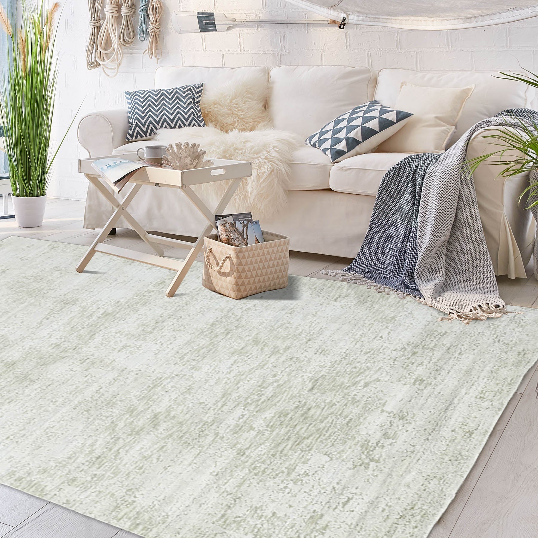 Multi Size Gray, Beige Hand Knotted 100% Wool Modern & Contemporary Oriental Area Rug-0