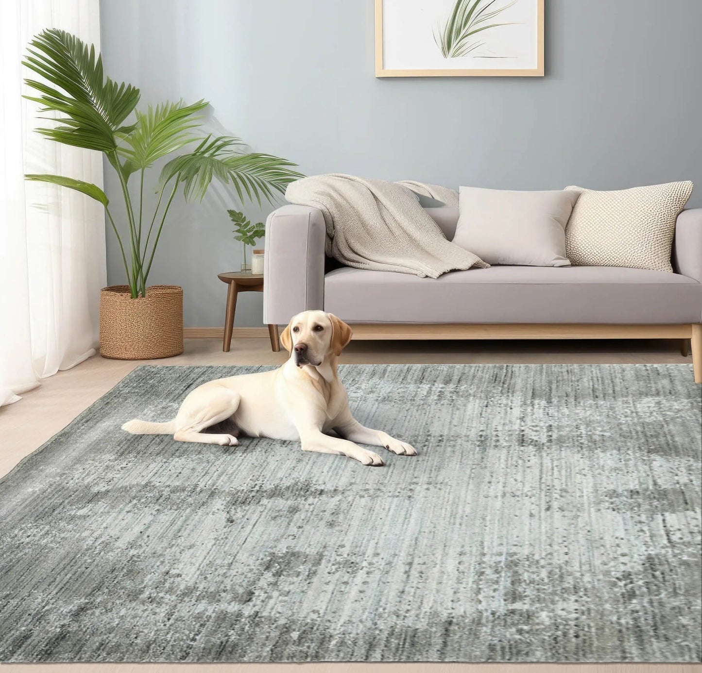 5x7 Gray, Silver Hand Knotted 100% Wool Modern & Contemporary Oriental Area Rug-0