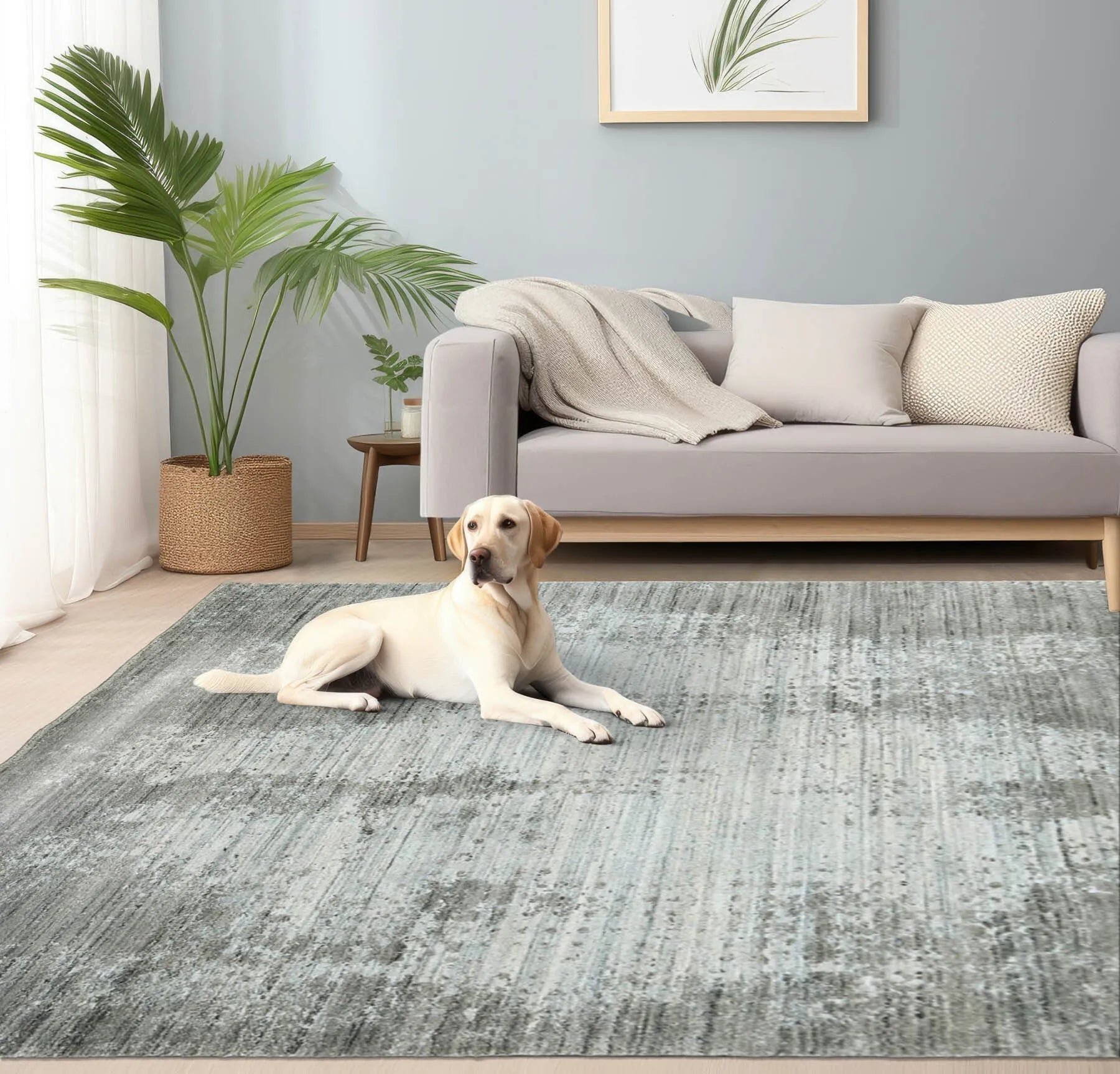 5x7 Gray, Silver Hand Knotted 100% Wool Modern & Contemporary Oriental Area Rug-0