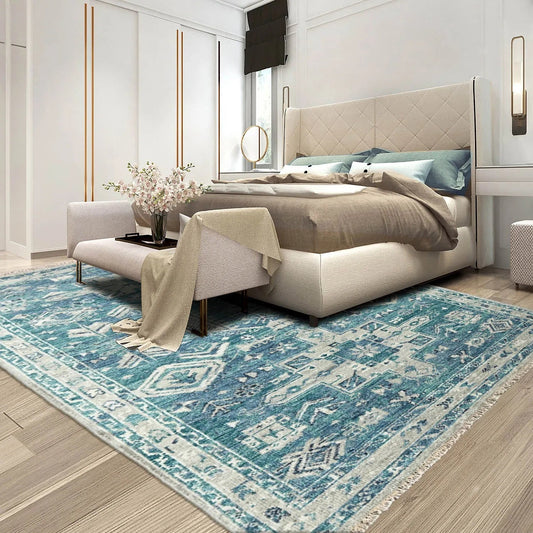 Multi Size Turquoise, Gray Hand Knotted Arts & Crafts 100% Wool Turkish Oushak Traditional Oriental Area Rug-0