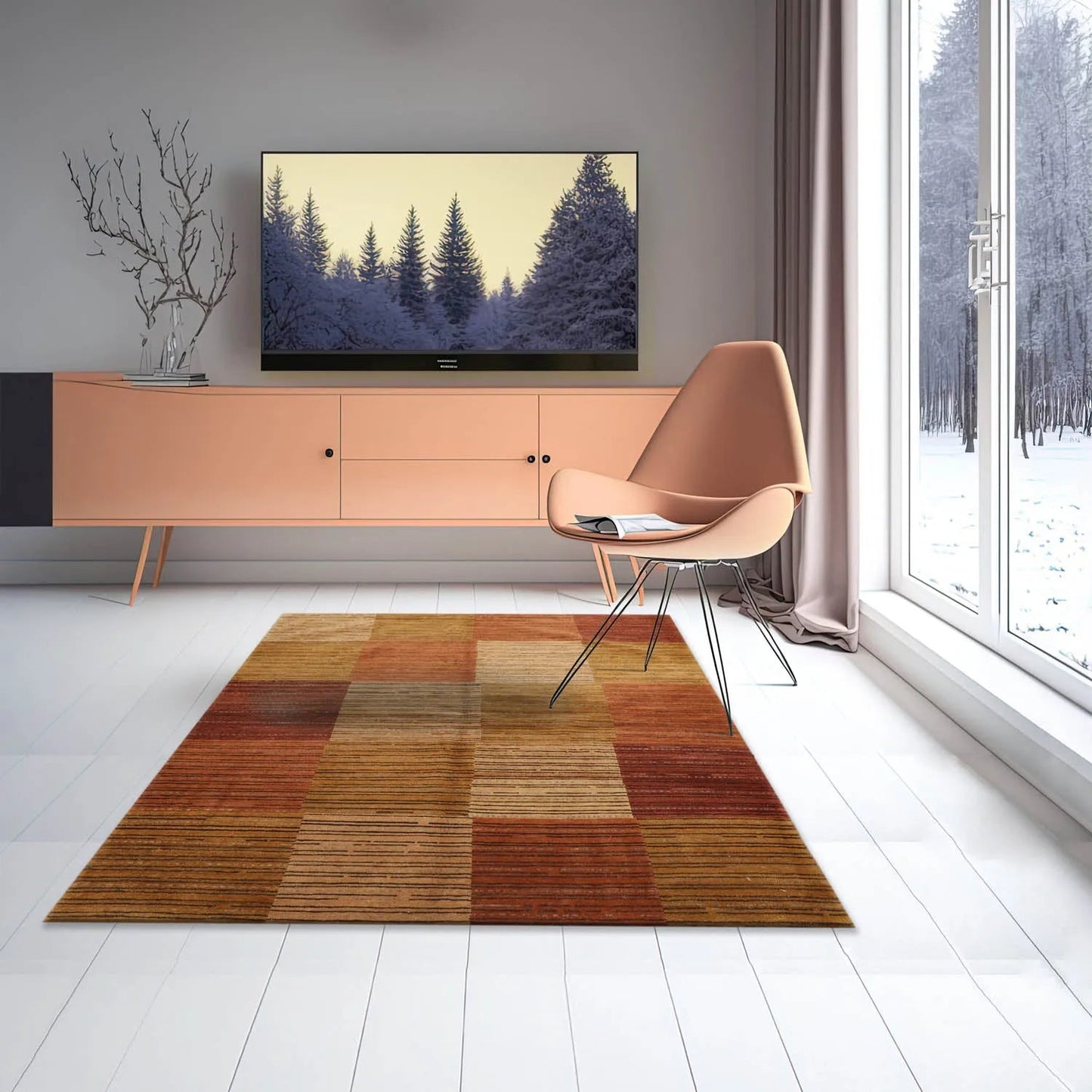 3x5 Rust, Gold Hand Knotted Tibetan 100% Wool Michaelian & Kohlberg Traditional Oriental Area Rug-0