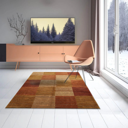 3x5 Rust, Gold Hand Knotted Tibetan 100% Wool Michaelian & Kohlberg Traditional Oriental Area Rug-0