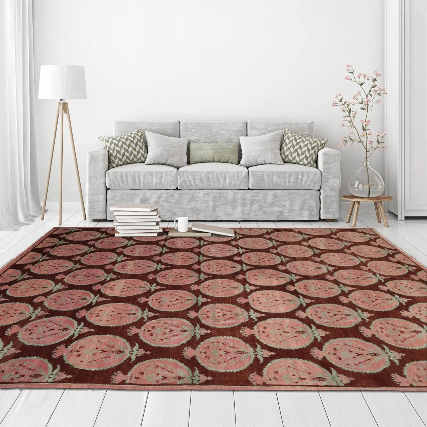 Multi Size Brown Hand Knotted Tibetan 100% Wool Michaelian & Kohlberg Traditional Oriental Area Rug-0