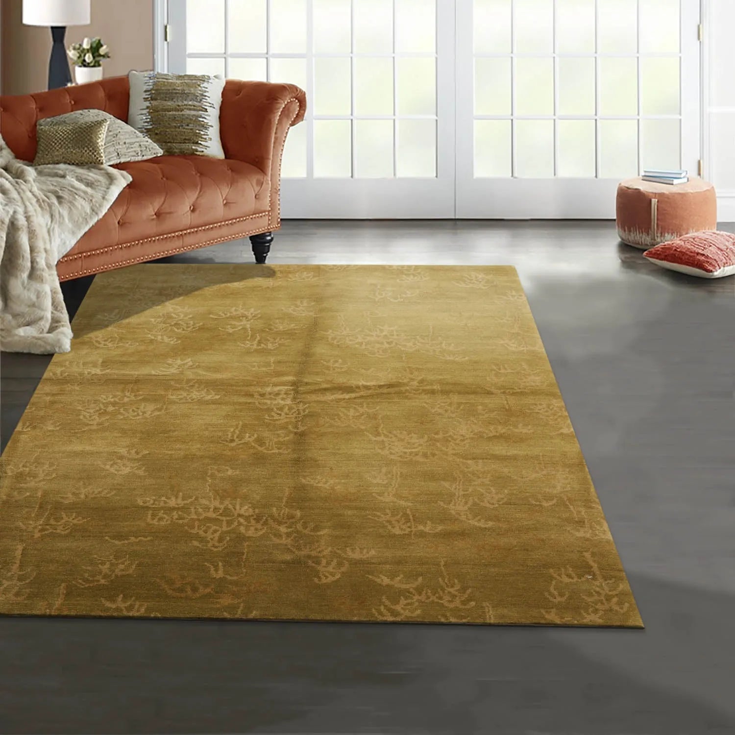 4x6 Lime Hand Knotted Tibetan 100% Wool Michaelian & Kohlberg Traditional Oriental Area Rug-0