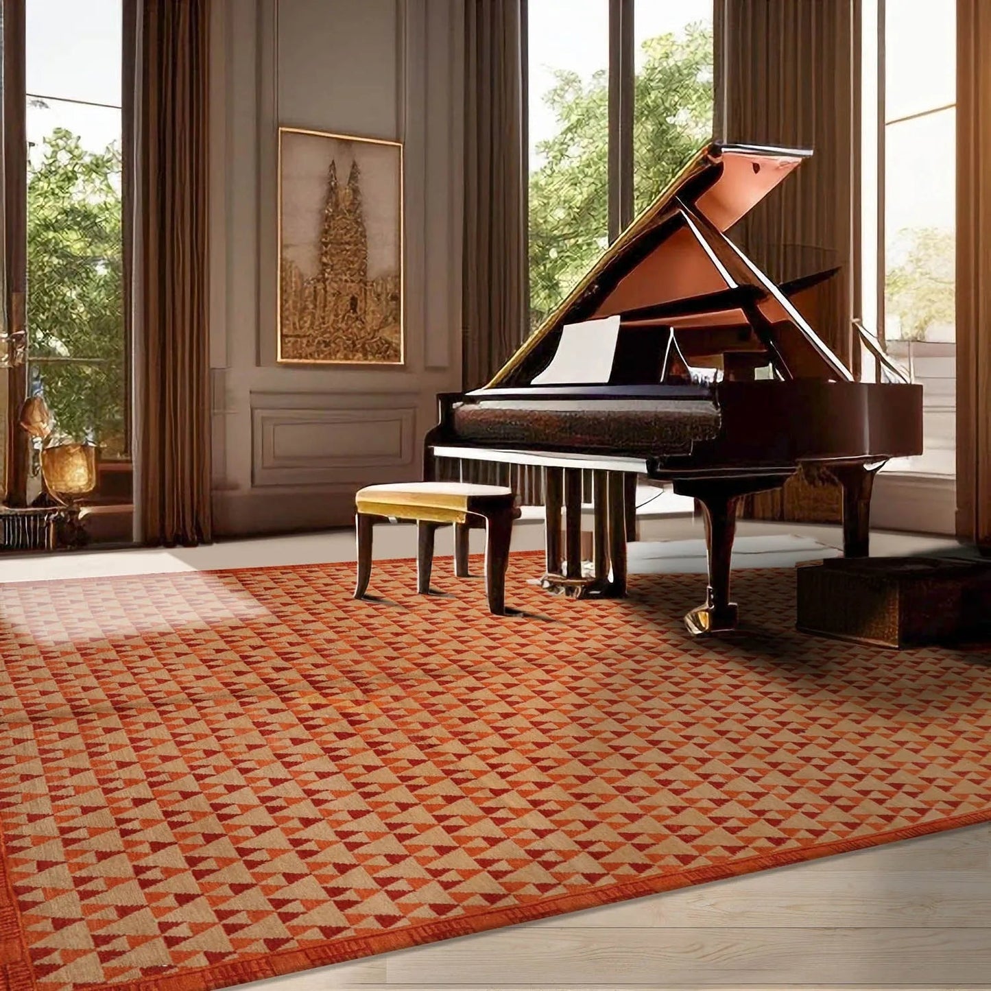 6x9 Beige Hand Knotted Tibetan 100% Wool Michaelian & Kohlberg Modern & Contemporary Oriental Area Rug-0
