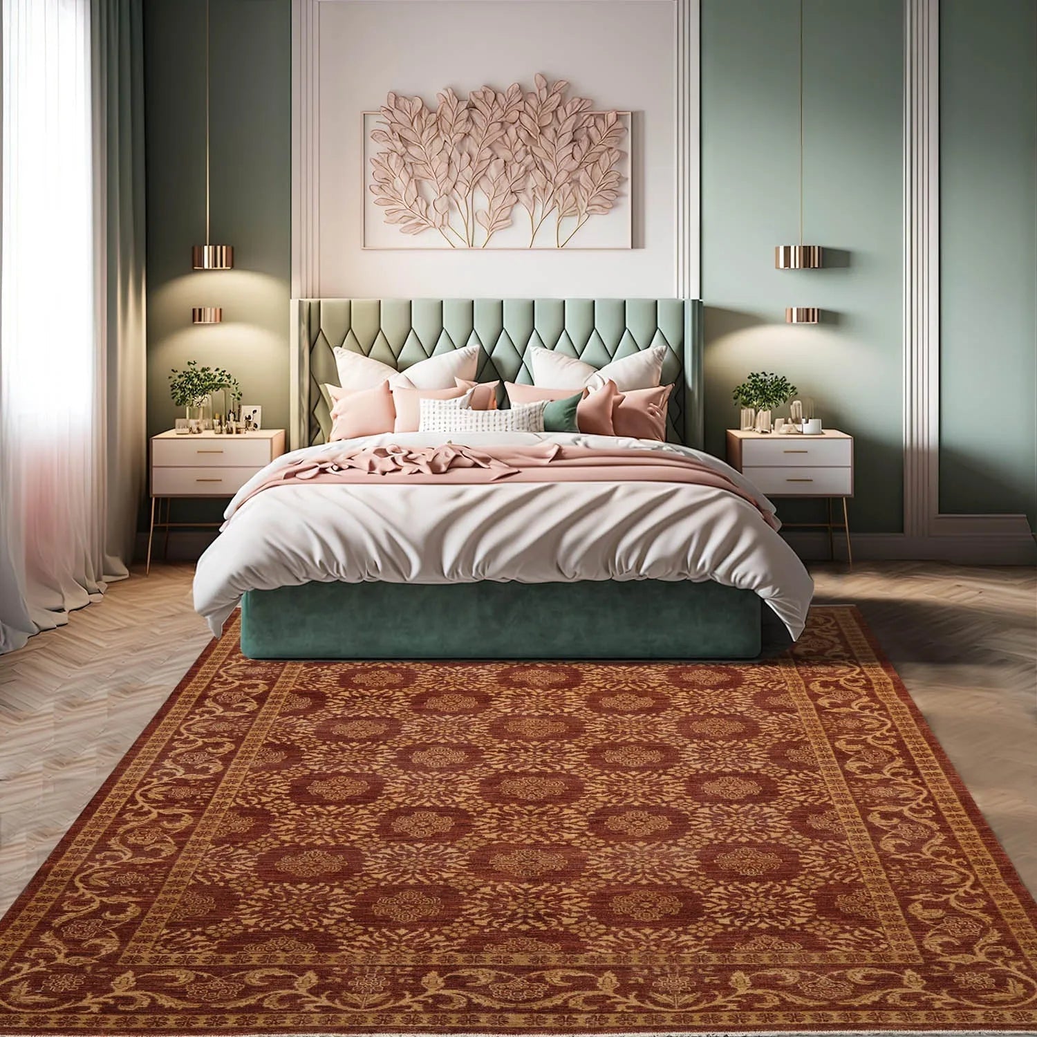 6x9 Brown Hand Knotted 100% Wool Traditional Oriental Area Rug-0