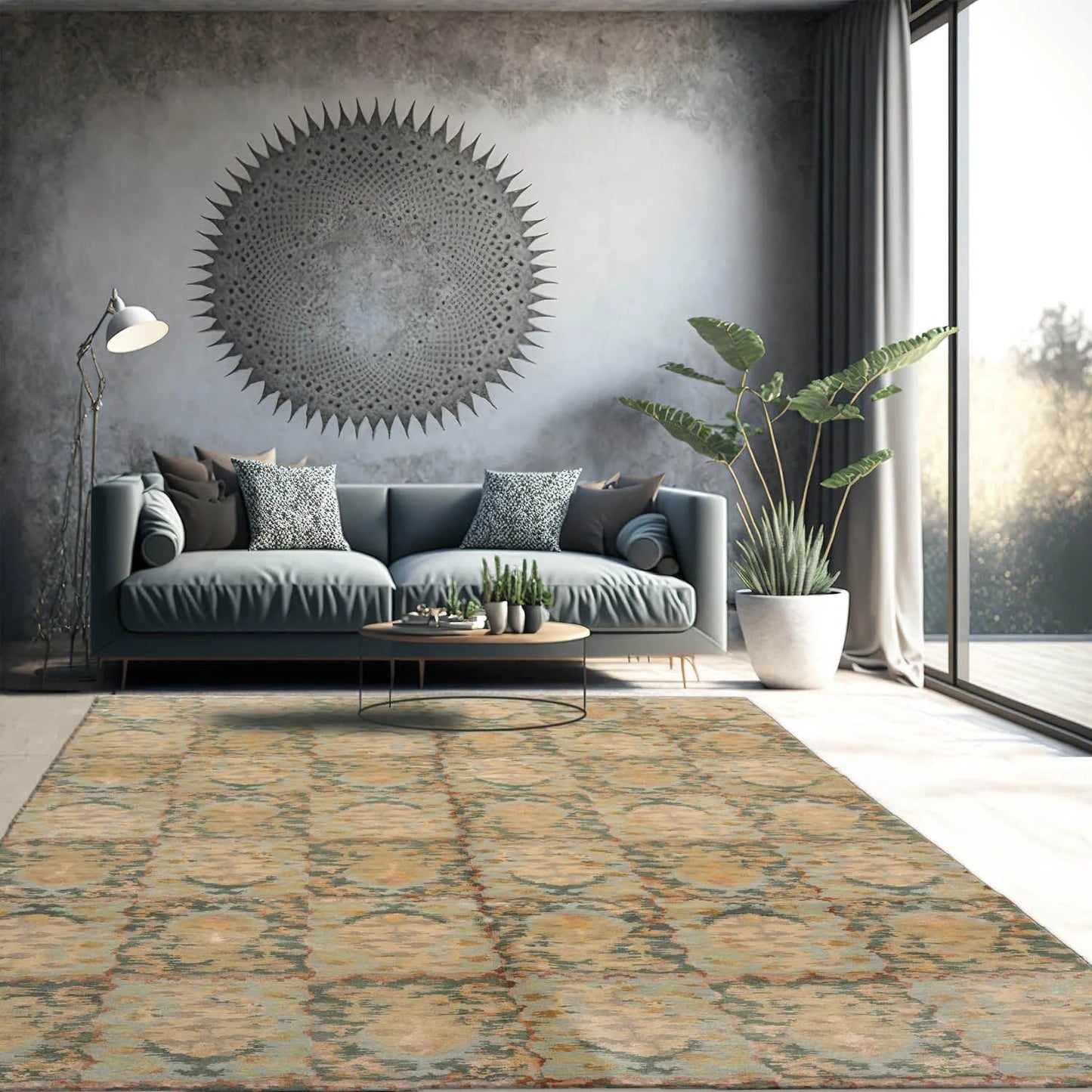 6x9 Aqua Hand Knotted Tibetan 100% Wool Tibetan Traditional Oriental Area Rug-0