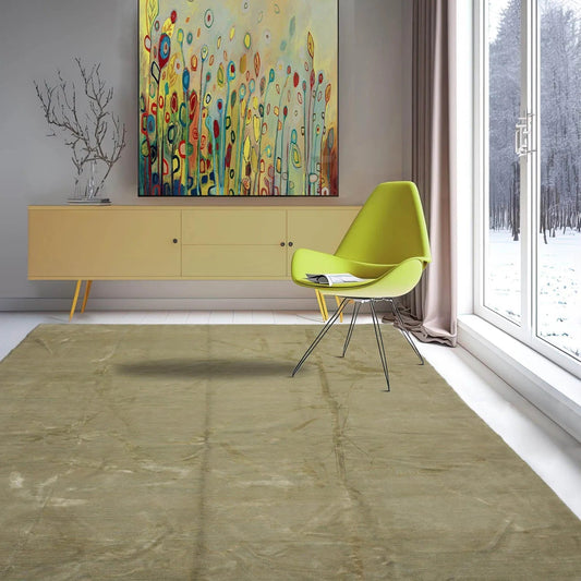 9x12 Moss Hand Knotted Tibetan 100% Wool Modern & Contemporary Oriental Area Rug-0