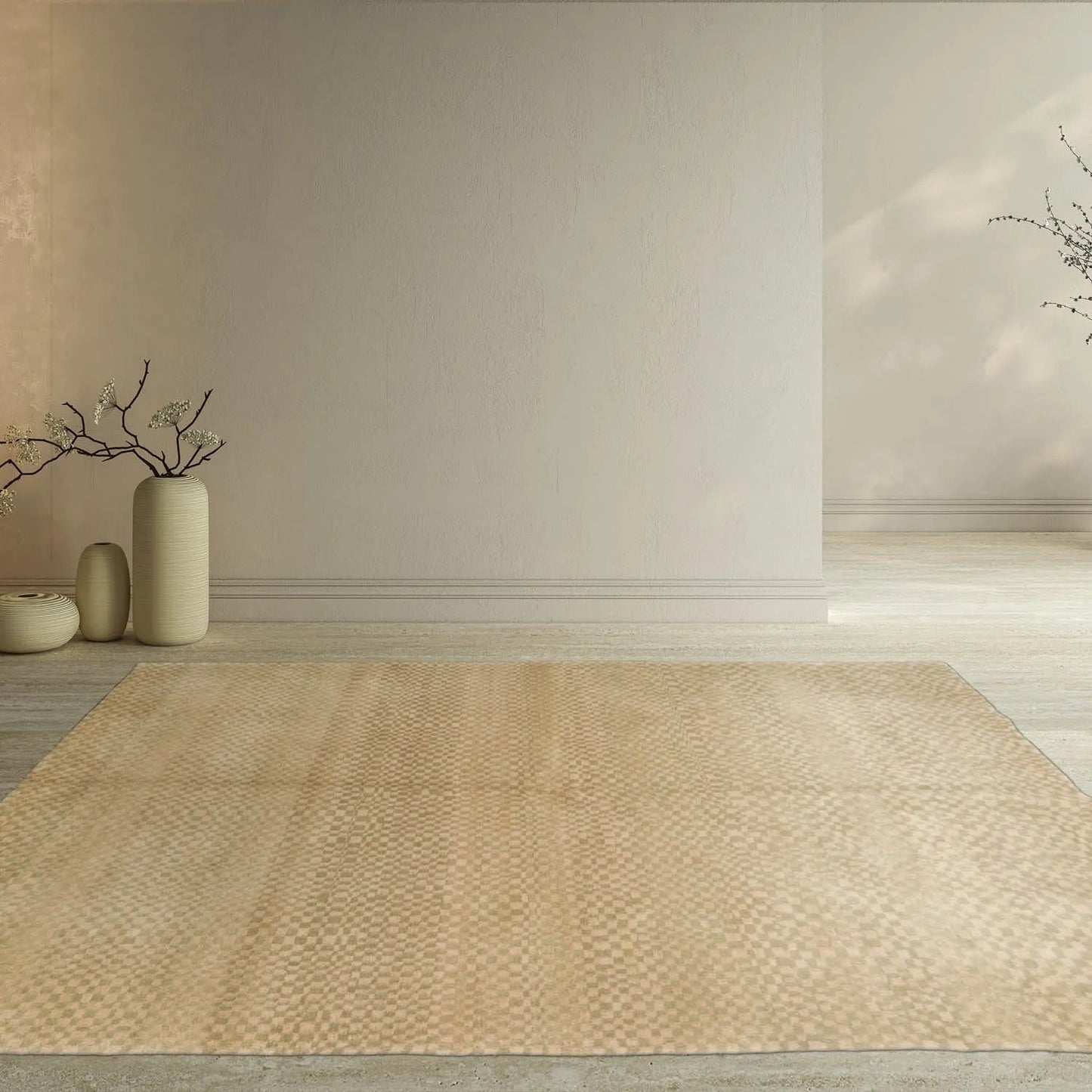4x6 Beige,Sage Hand Knotted Tibetan 100% Wool Michaelian & Kohlberg Modern & Contemporary Oriental Area Rug-0