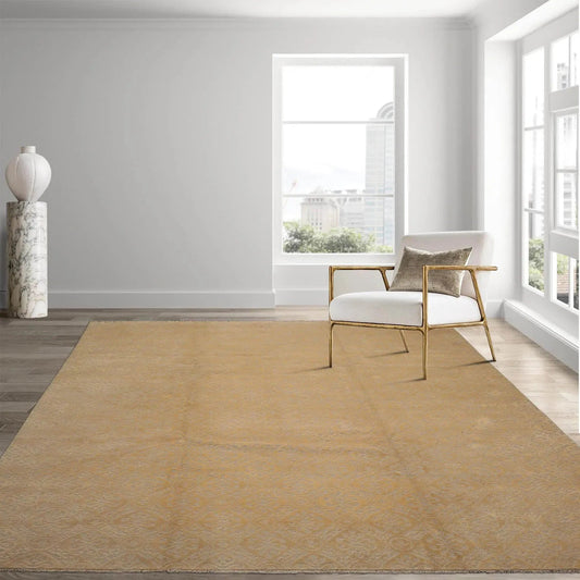 9x12 Gray Hand Knotted Tibetan Wool and Silk Modern & Contemporary Oriental Area Rug-0