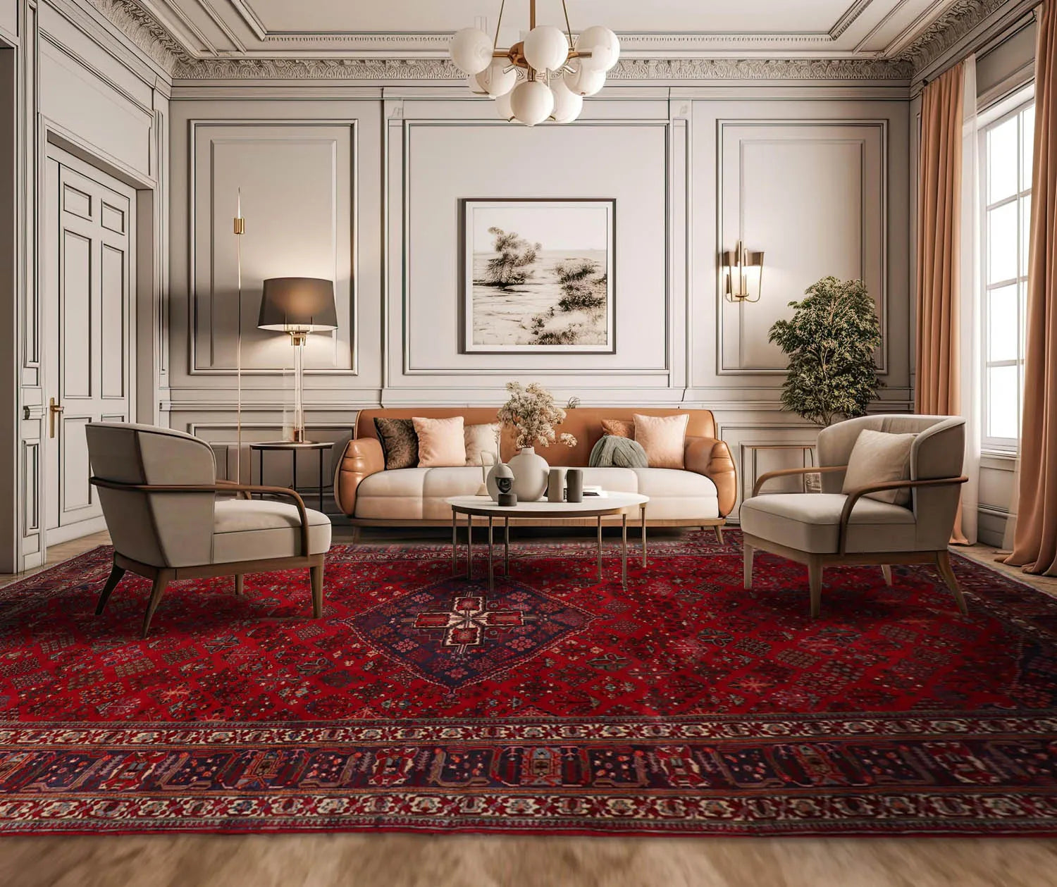 9'9"x19'4" Palace Red Hand Knotted 100% Wool Traditional Oriental Area Rug-0