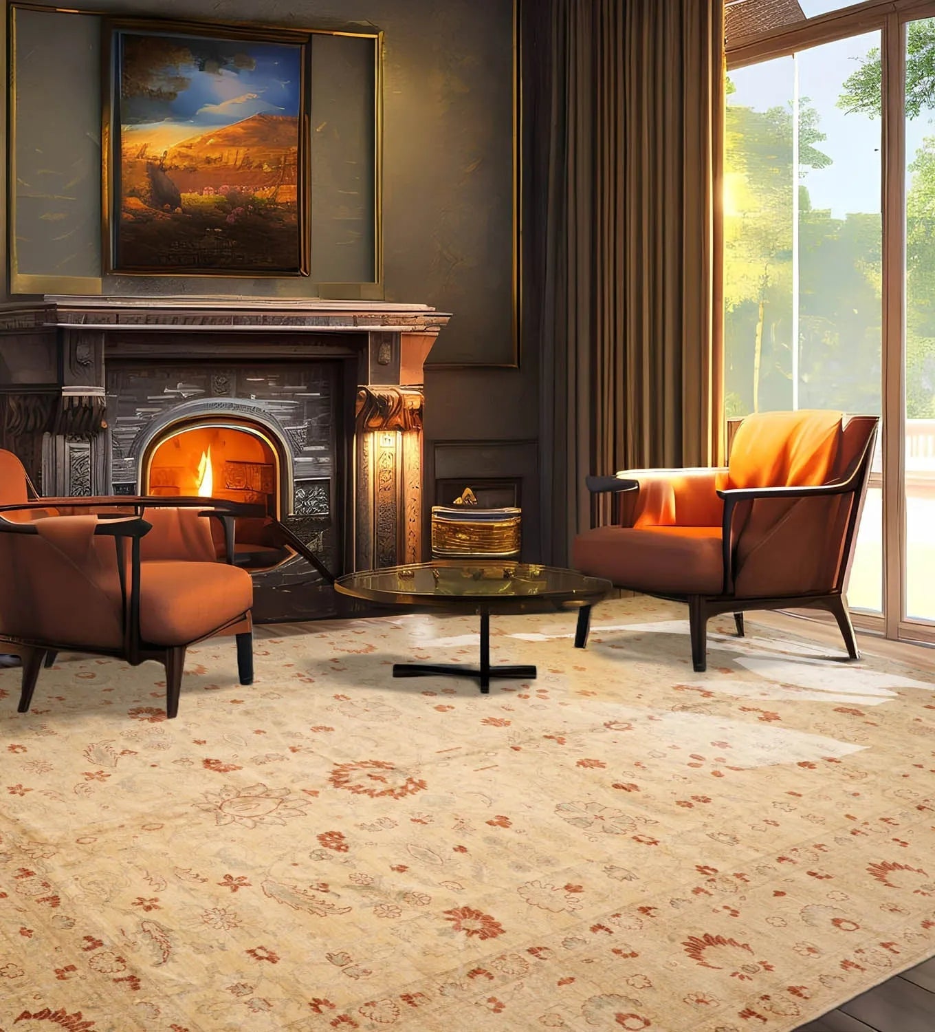 12'1"x17'9" Palace Beige Hand Knotted Oushak 100% Wool Traditional Oriental Area Rug-0