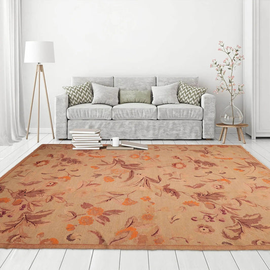 9x12 Tan,Taupe Hand Knotted Tibetan 100% Wool Michaelian & Kohlberg Traditional Oriental Area Rug-0