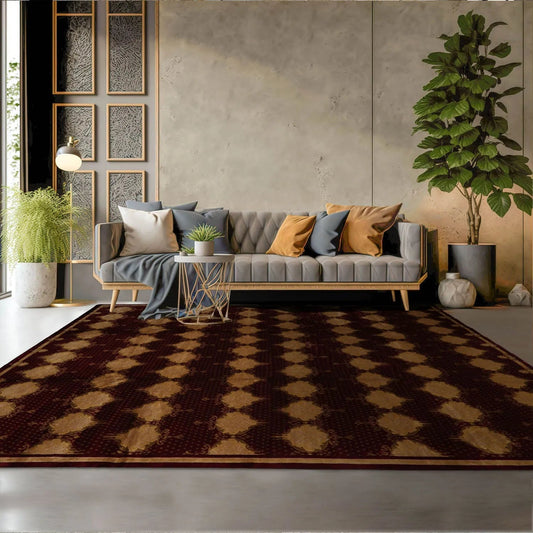 9x12 Burgundy, Beige Hand Knotted Savonnerie 100% Wool Traditional Oriental Area Rug-0