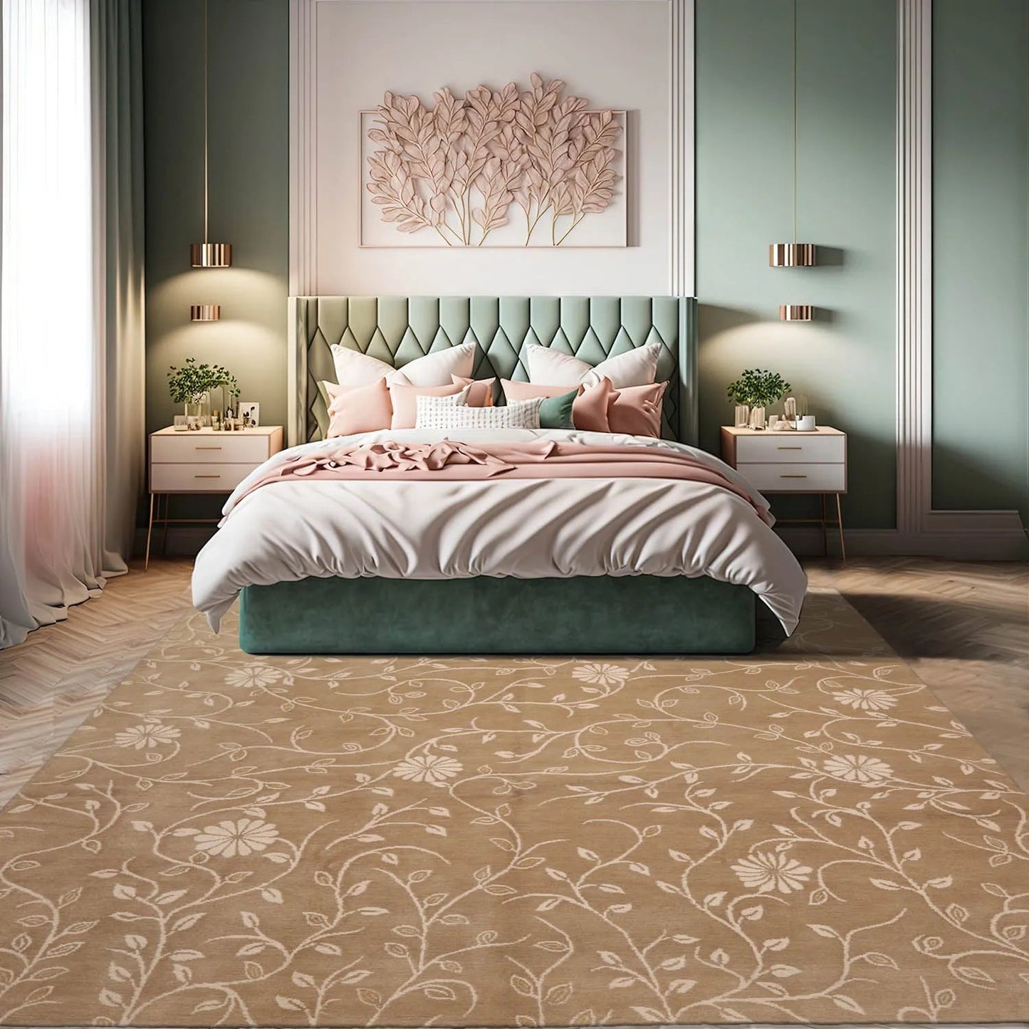 8x10 Tone On Tone Beige Hand Knotted Tibetan 100% Wool Lapchi Transitional Oriental Area Rug-0