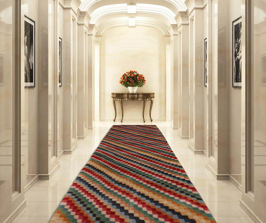 2'9''x12'2'' Runner Red Hand Knotted Tibetan 100% Wool Designer Modern & Contemporary Oriental Area Rug-0