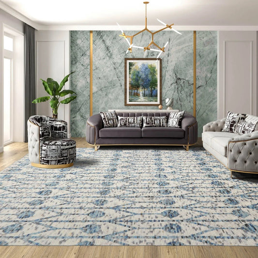 LoomBloom 8x10 White, Gray Hand Knotted Oushak 100% Wool Modern & Contemporary Oriental Area Rug Off-0