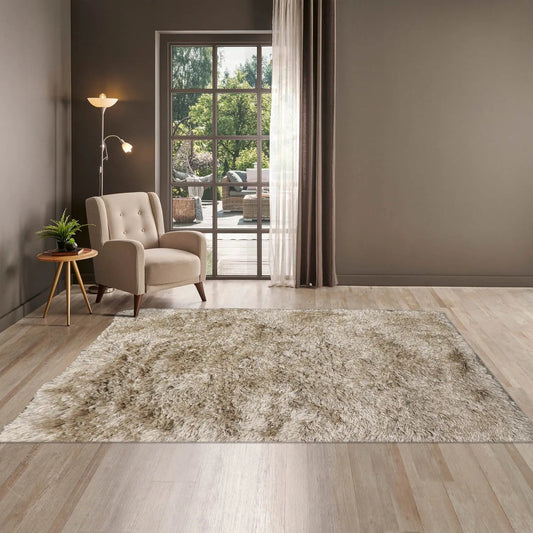 4x6 Moss Hand Made Shag Wool & Polypropylene Modern & Contemporary Oriental Area Rug-0