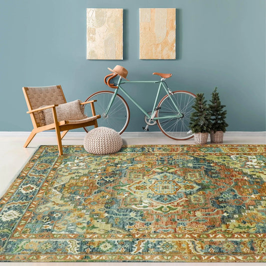 Multi Size Rust Hand Knotted Traditional Oushak Turkish 100% Wool Oriental Area Rug-0