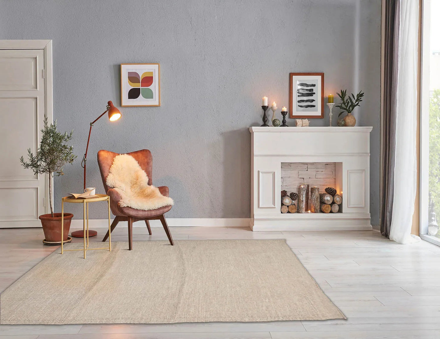 LoomBloom 5x8 Moss Traditional Hand Woven Wool Rug-0