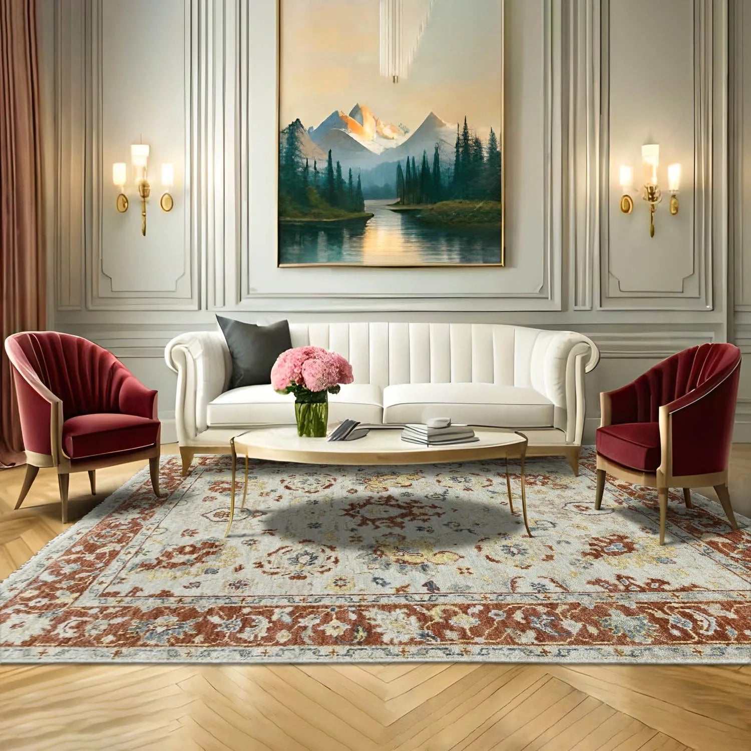 LoomBloom 8x10 Beige Wool Traditional Hand Knotted Turkish Oushak Oriental Rug-0