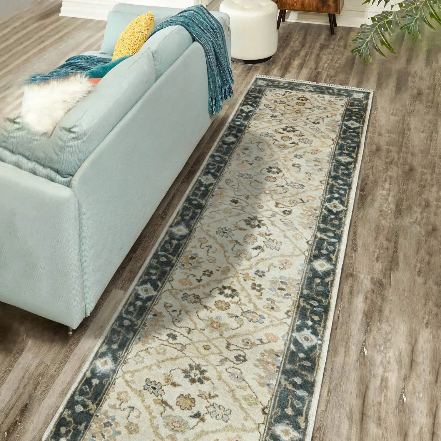 Multi Size Beige Turkish Oushak Wool Hand Knotted Traditional Elegance Oriental Rug-0