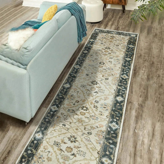 Multi Size Beige Turkish Oushak Wool Hand Knotted Traditional Elegance Oriental Rug-0