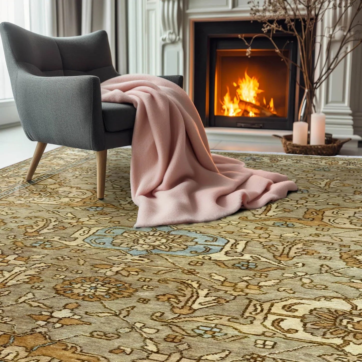 LoomBloom 6x9 Gold Hand Knotted Traditional Turkish Oushak Wool Oriental Area Rug-0
