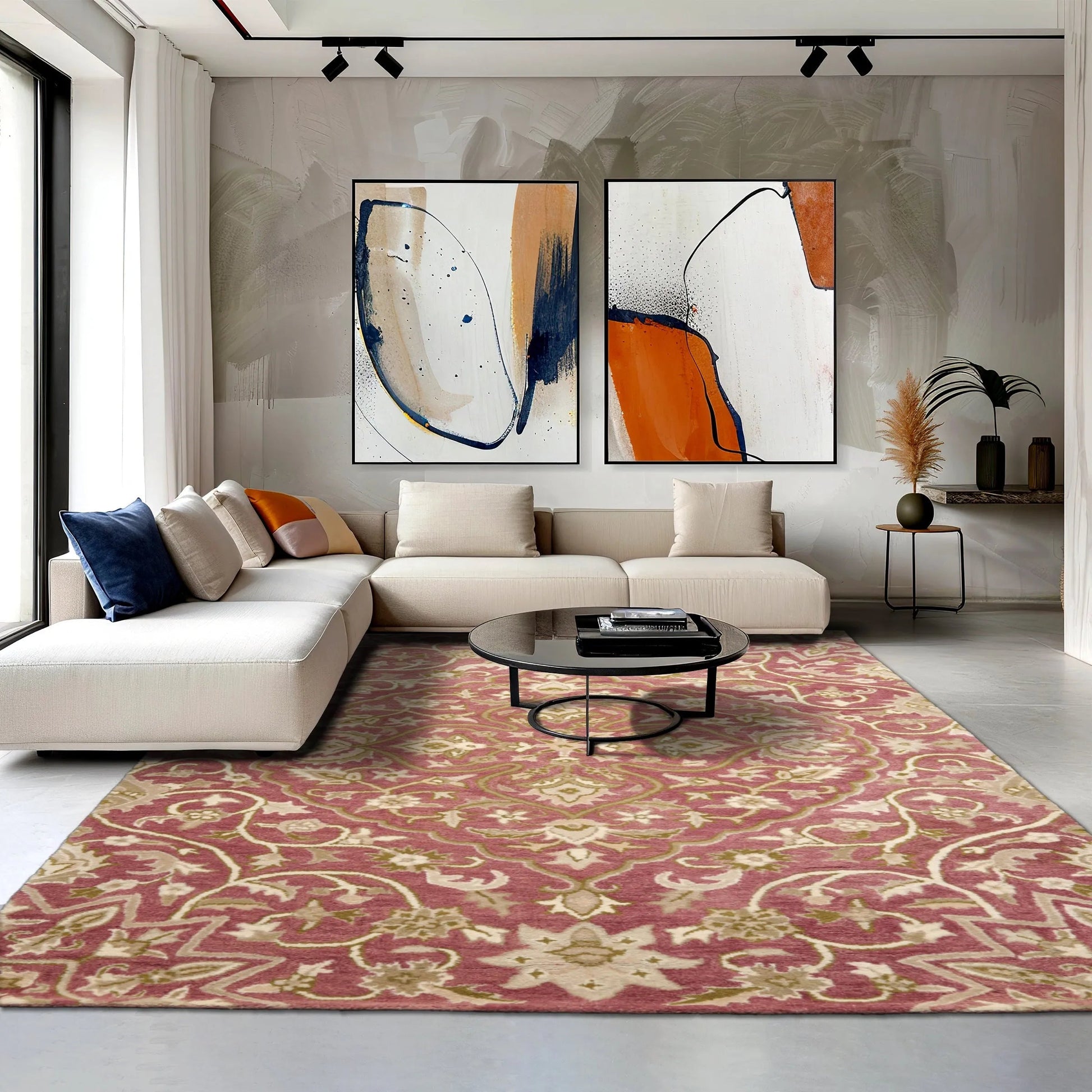 LoomBloom Multi Size Pomegranate Hand Tufted Transitional Floral 100% Wool Oriental Area Rug-0