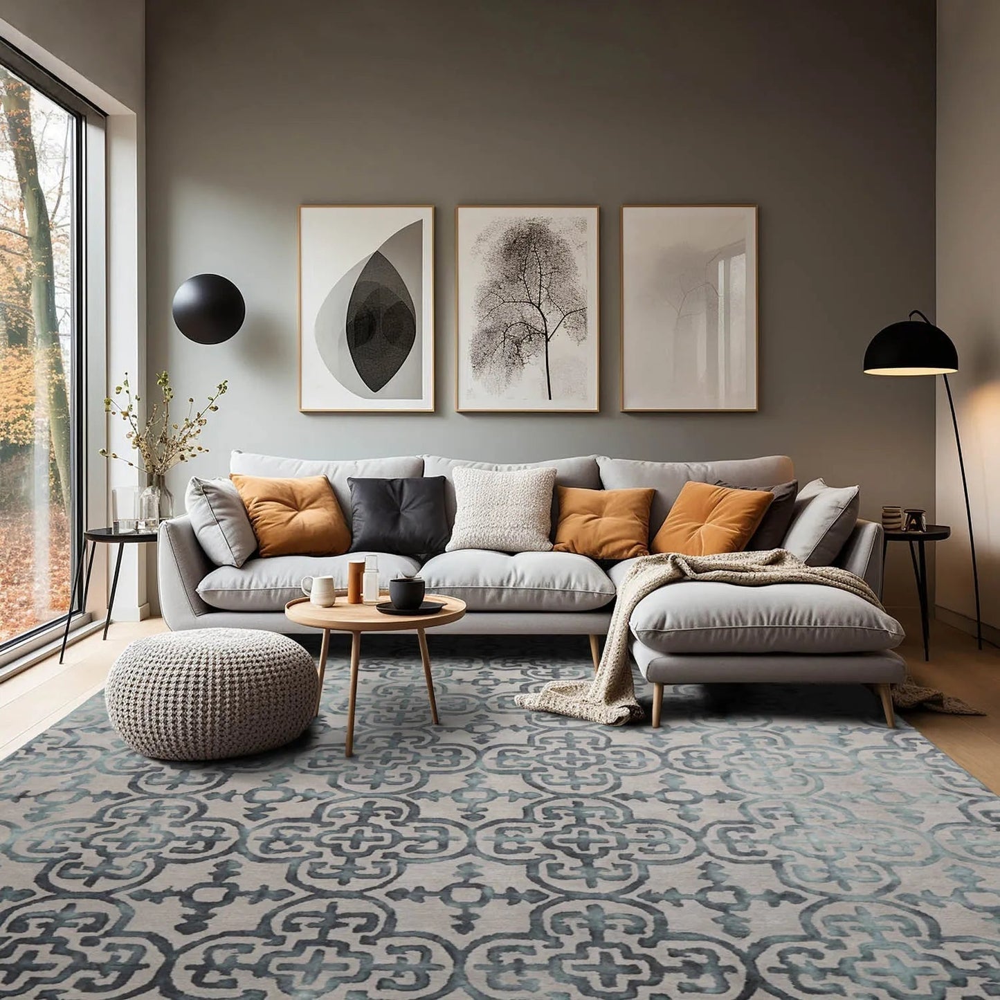 LoomBloom Multi Sizes Gray Transitional Boho Hand Tufted  Wool Oriental Area Rug-0