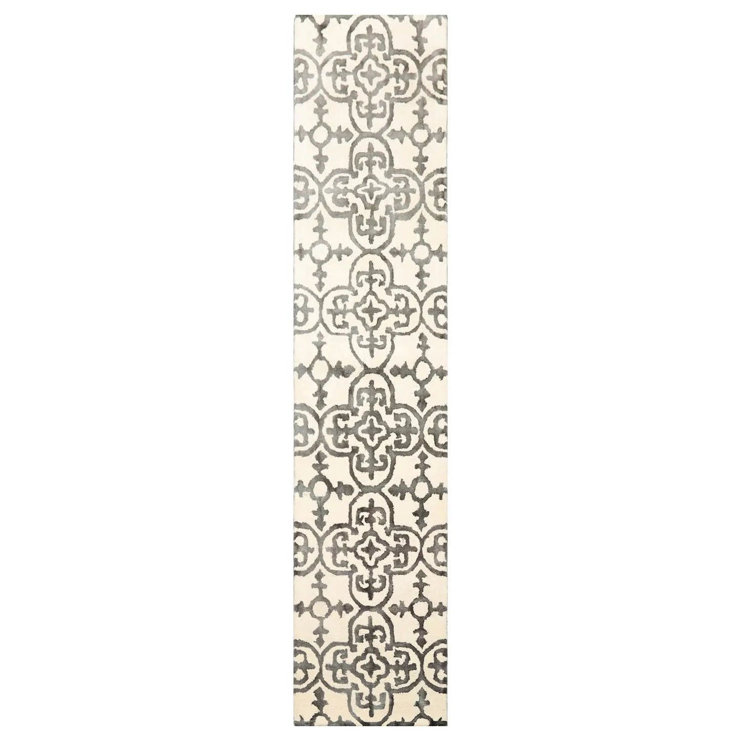 LoomBloom Multi Sizes Ivory Transitional Boho Hand Tufted Geometric Wool Oriental Area Rug-1