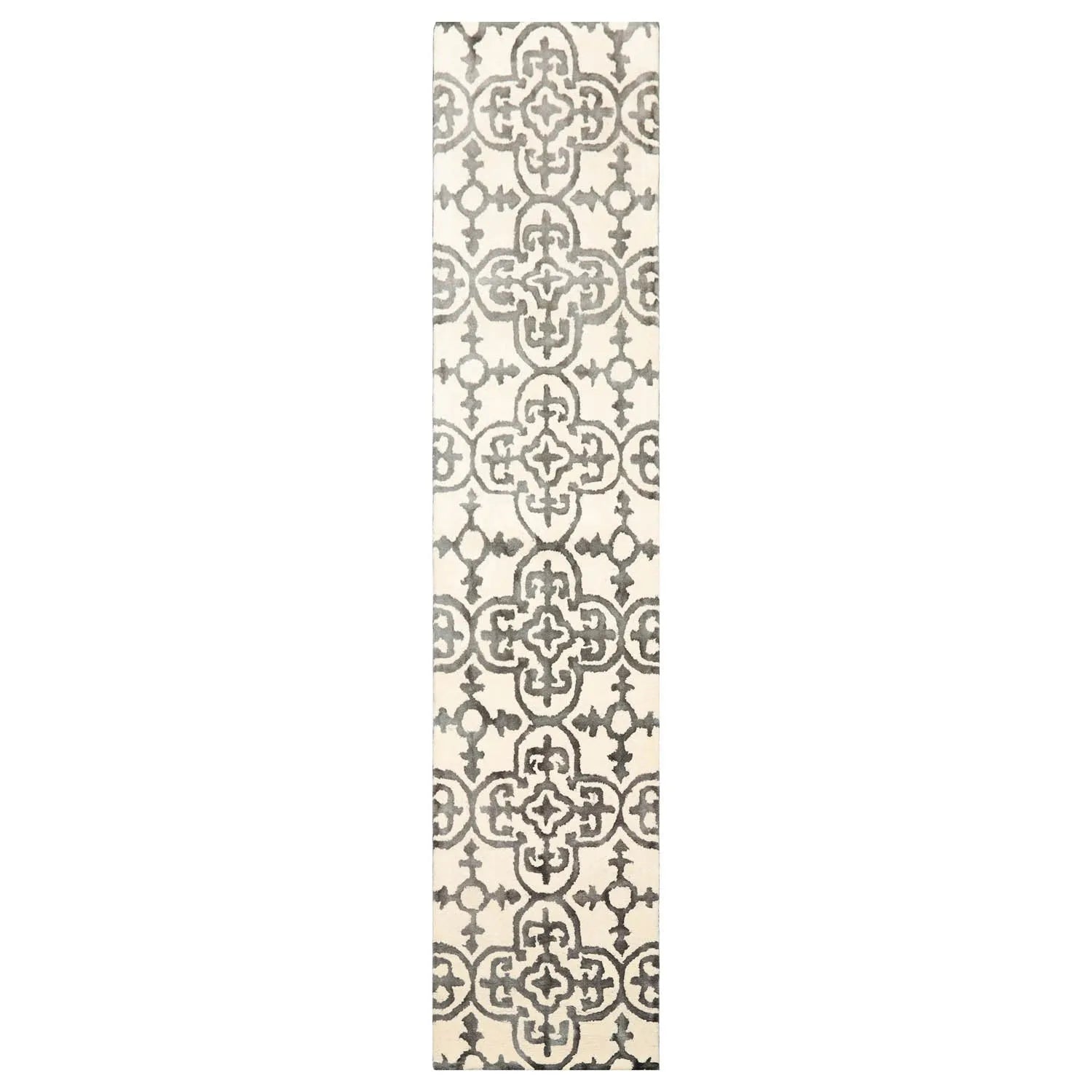 LoomBloom Multi Sizes Ivory Transitional Boho Hand Tufted Geometric Wool Oriental Area Rug-1