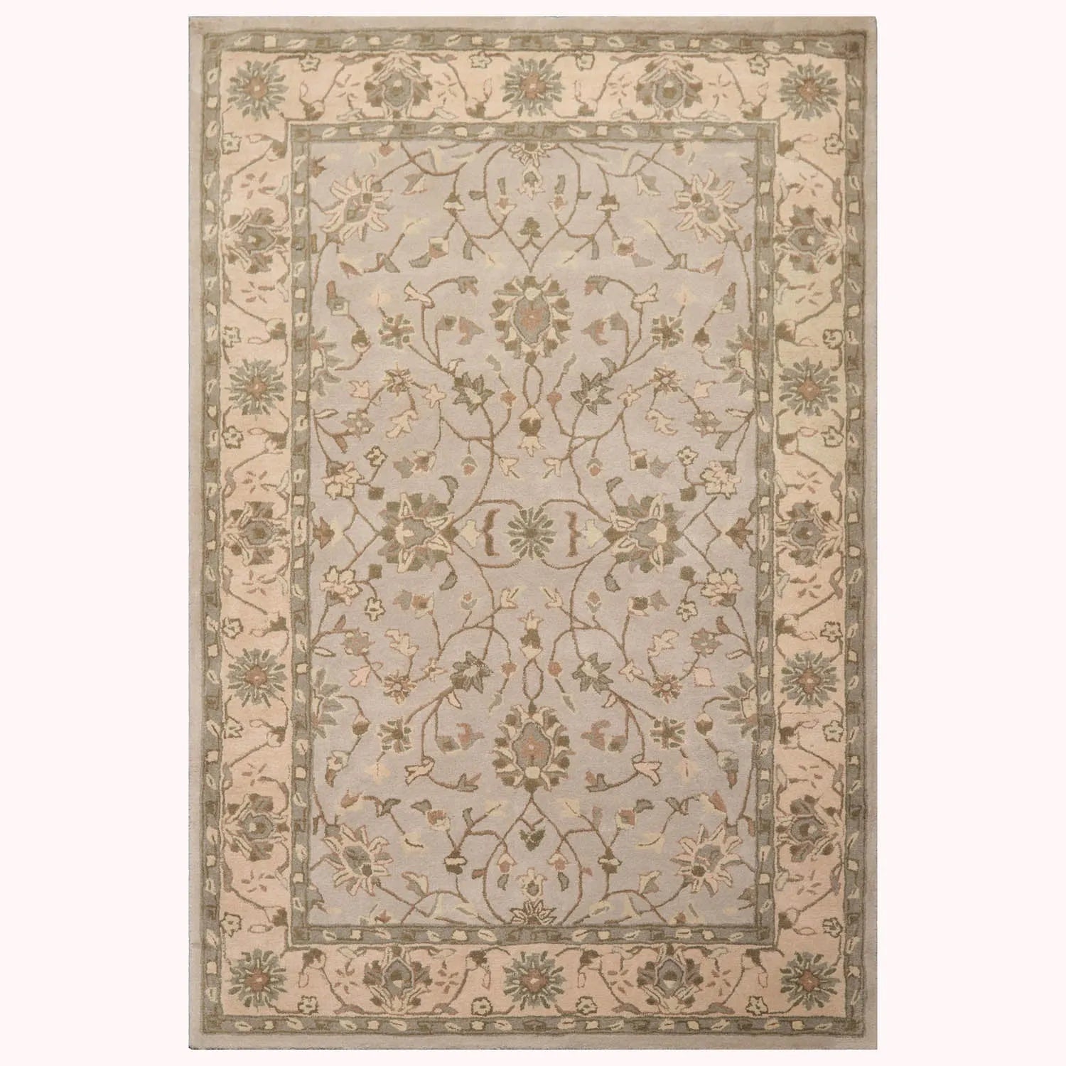 LoomBloom Multi Sizes Taupe Traditional Agra Hand Tufted  Wool Oriental Area Rug-2