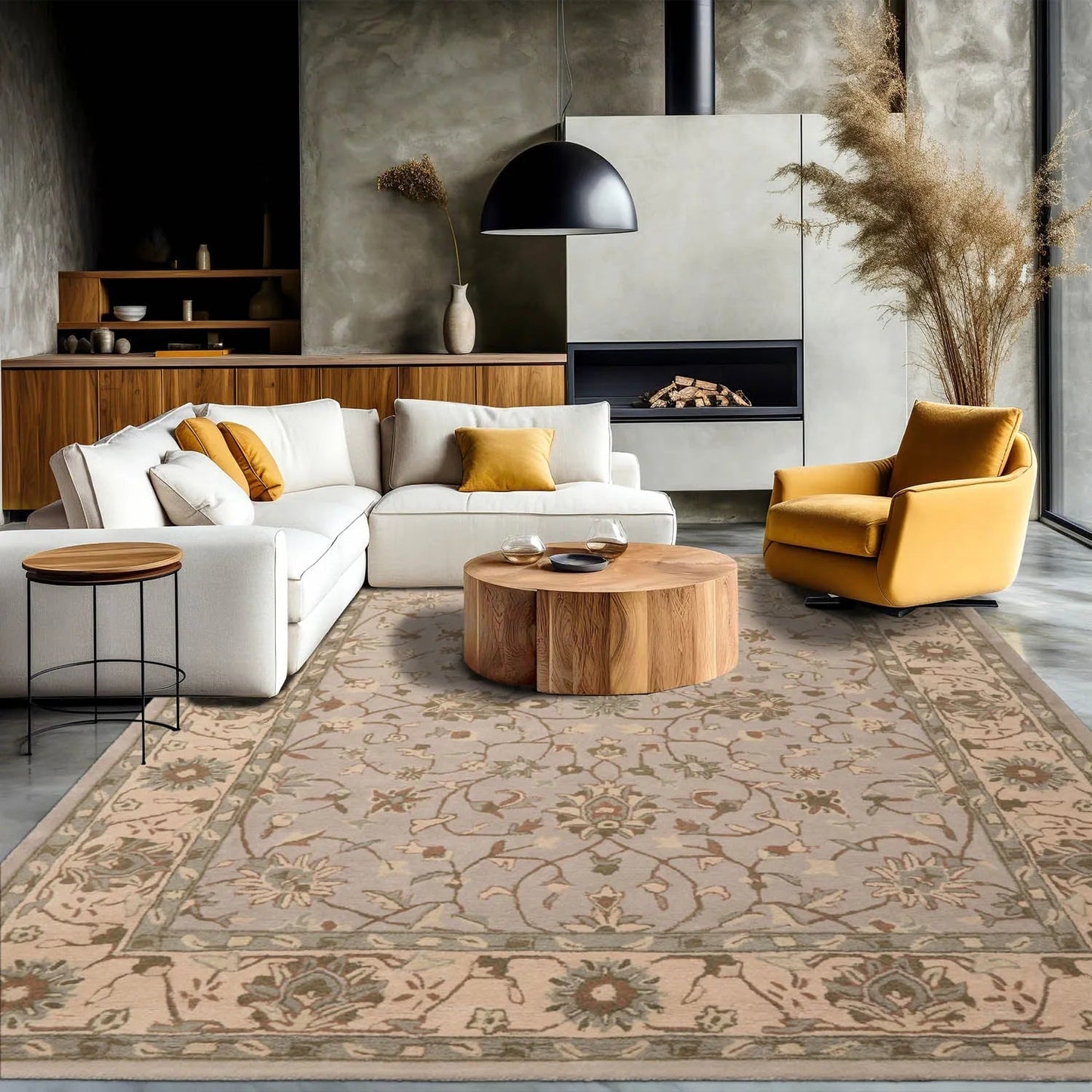 LoomBloom Multi Sizes Taupe Traditional Agra Hand Tufted  Wool Oriental Area Rug-1