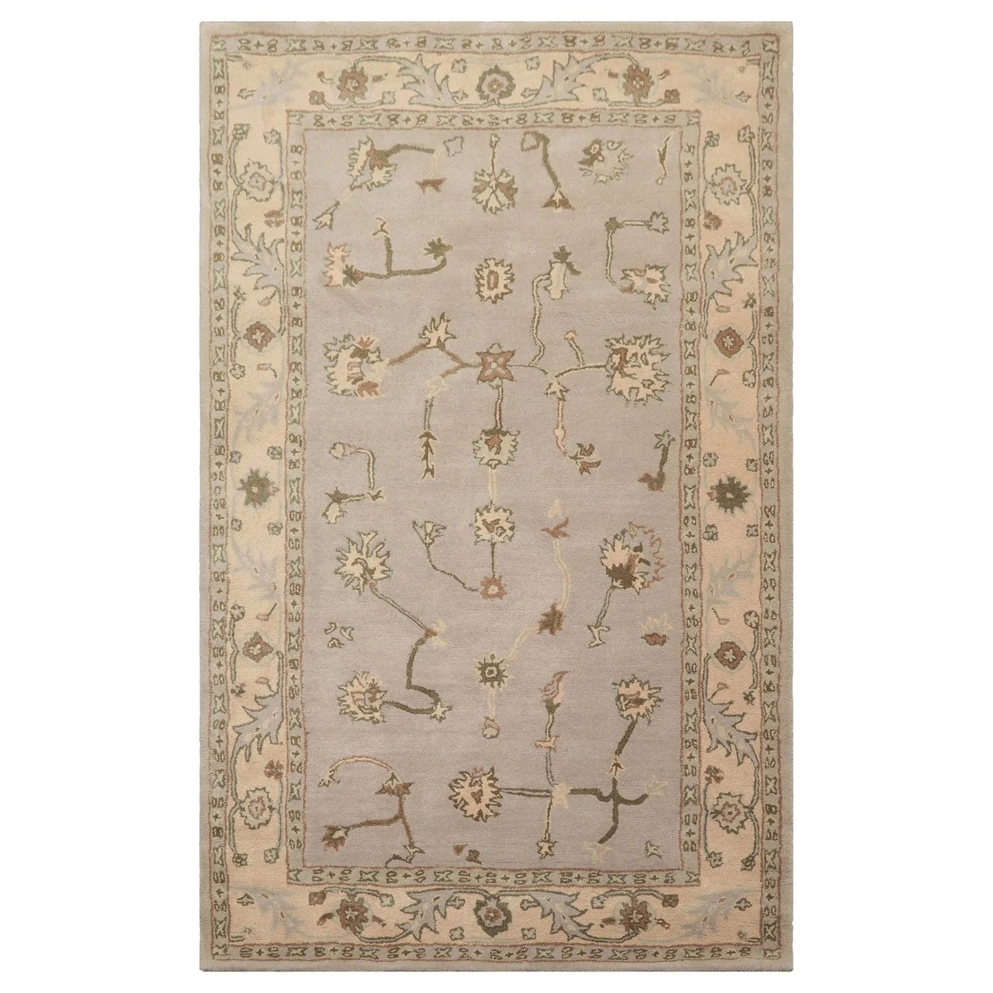 LoomBloom Multi Size Taupe Hand Tufted Traditional Abstract Wool Oriental Area Rug-4