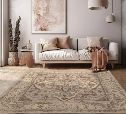 LoomBloom Multi Size Gray Hand Tufted Traditional Geometric Wool Oriental Area Rug-0