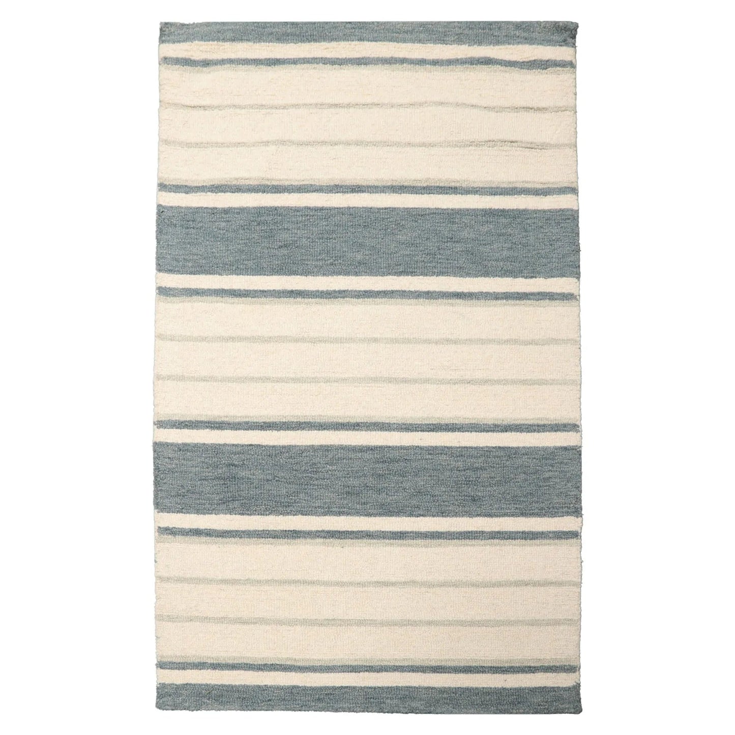 LoomBloom Multi Size Slate Hand Tufted Contemporary Striped Wool Oriental Area Rug-1