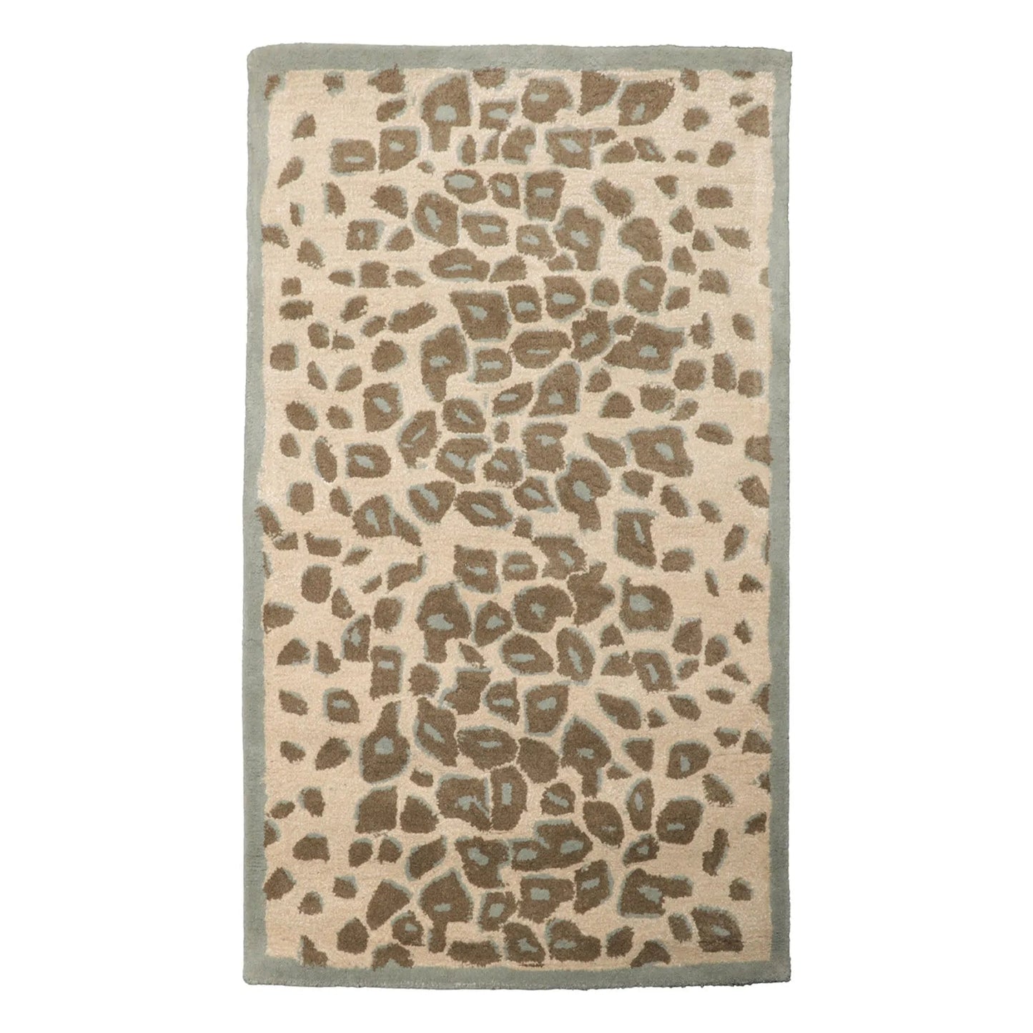LoomBloom Multi Size Tan Hand Tufted Modern Leopard Print Wool and Bamboo Silk Oriental Area Rug-2