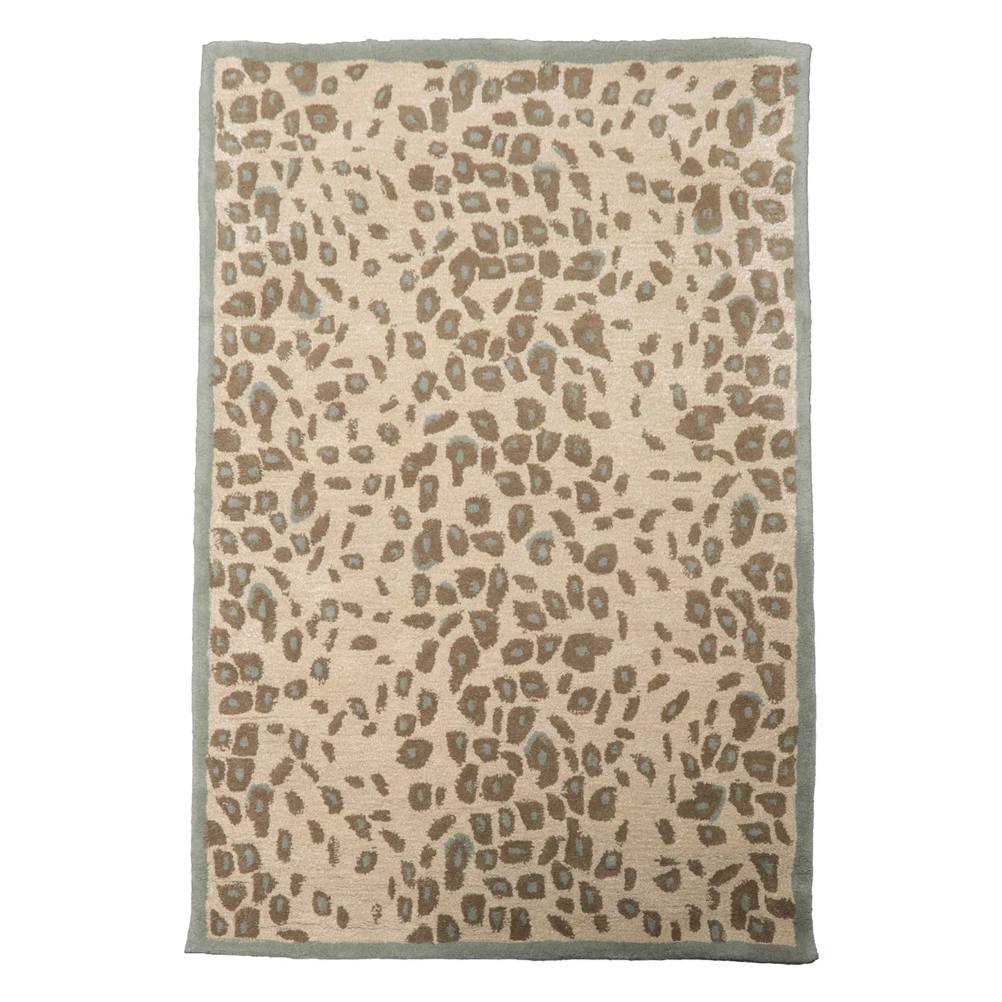 LoomBloom Multi Size Tan Hand Tufted Modern Leopard Print Wool and Bamboo Silk Oriental Area Rug-3