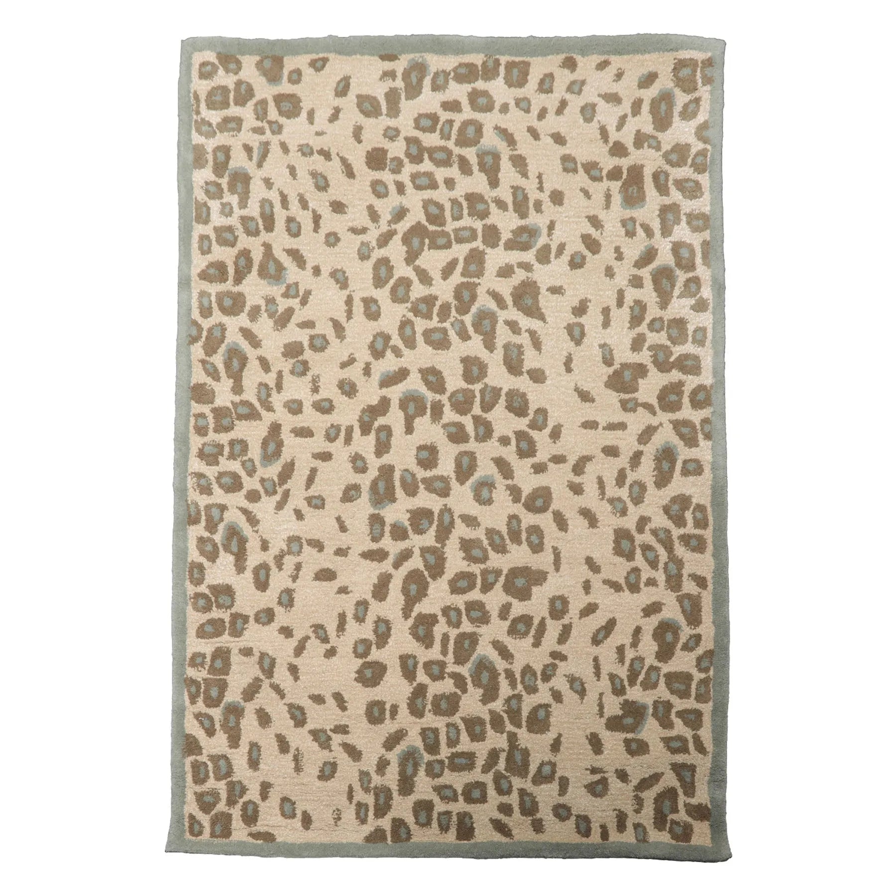 LoomBloom Multi Size Tan Hand Tufted Modern Leopard Print Wool and Bamboo Silk Oriental Area Rug-3