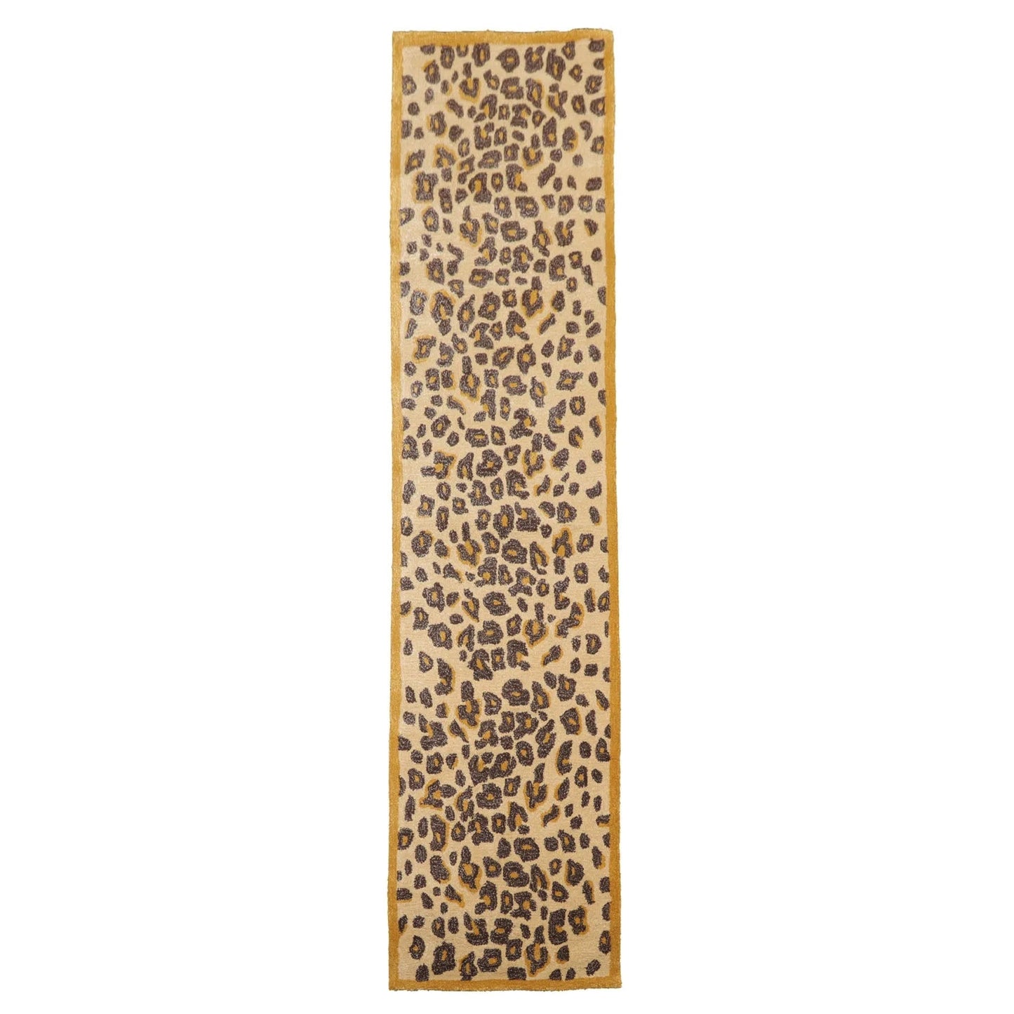 LoomBloom Multi Size Warm Beige Hand Tufted Modern Leopard Print Wool and Bamboo Silk Oriental Area Rug-1