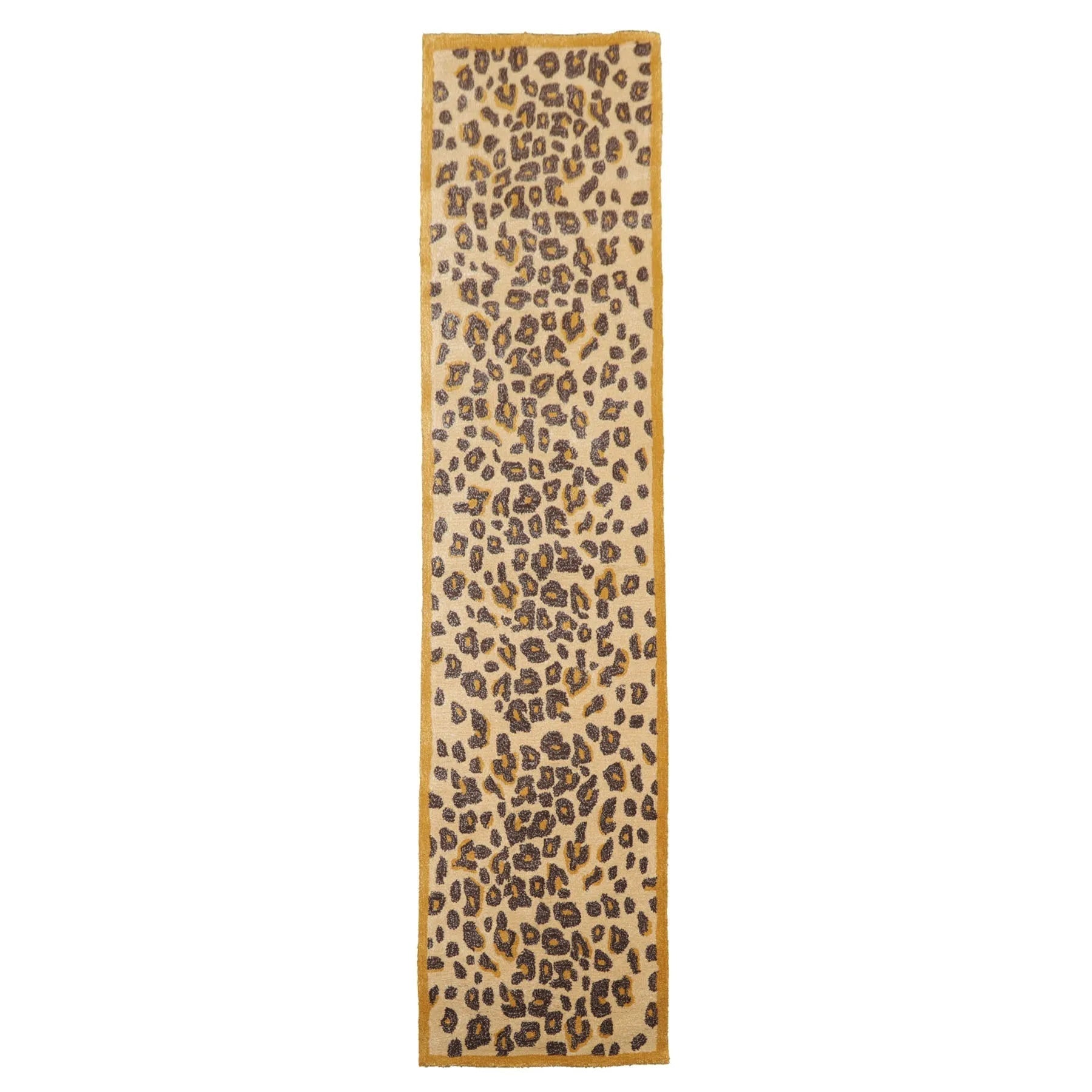 LoomBloom Multi Size Warm Beige Hand Tufted Modern Leopard Print Wool and Bamboo Silk Oriental Area Rug-1