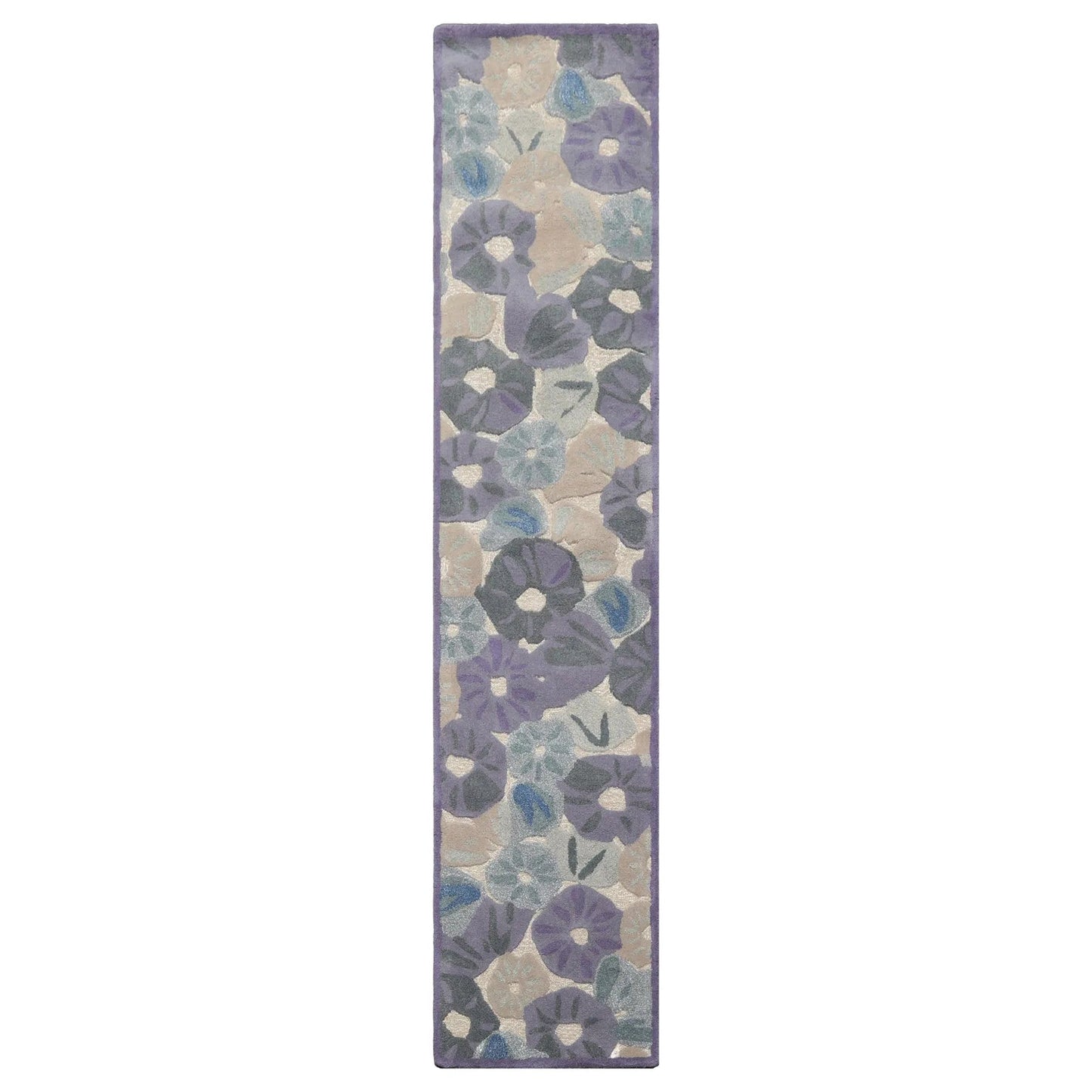 LoomBloom Multi Size Denim Hand Tufted Contemporary Botanical Wool and Faux Silk Oriental Area Rug-2