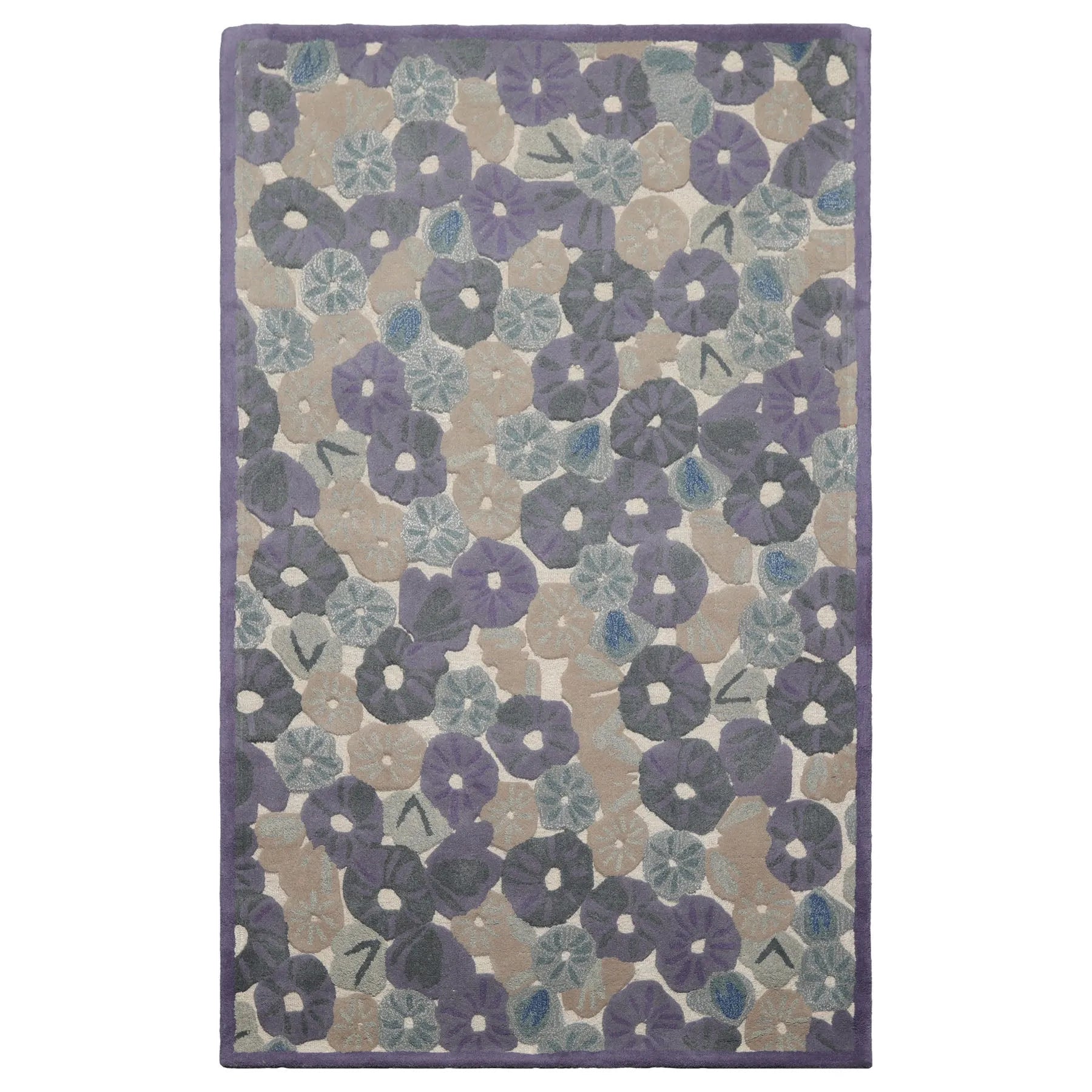 LoomBloom Multi Size Denim Hand Tufted Contemporary Botanical Wool and Faux Silk Oriental Area Rug-4