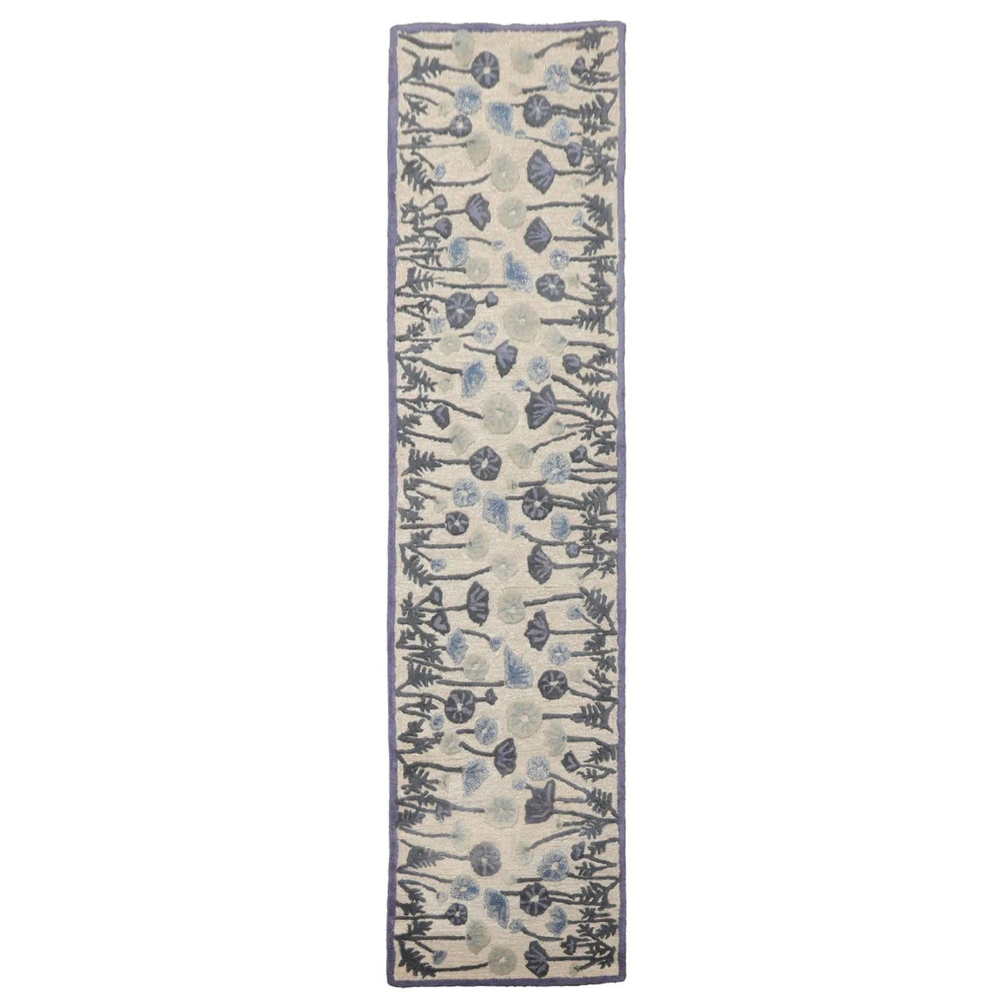 LoomBloom Multi Size Beige Hand Tufted Contemporary Botanical Wool and Silk Oriental Area Rug-1