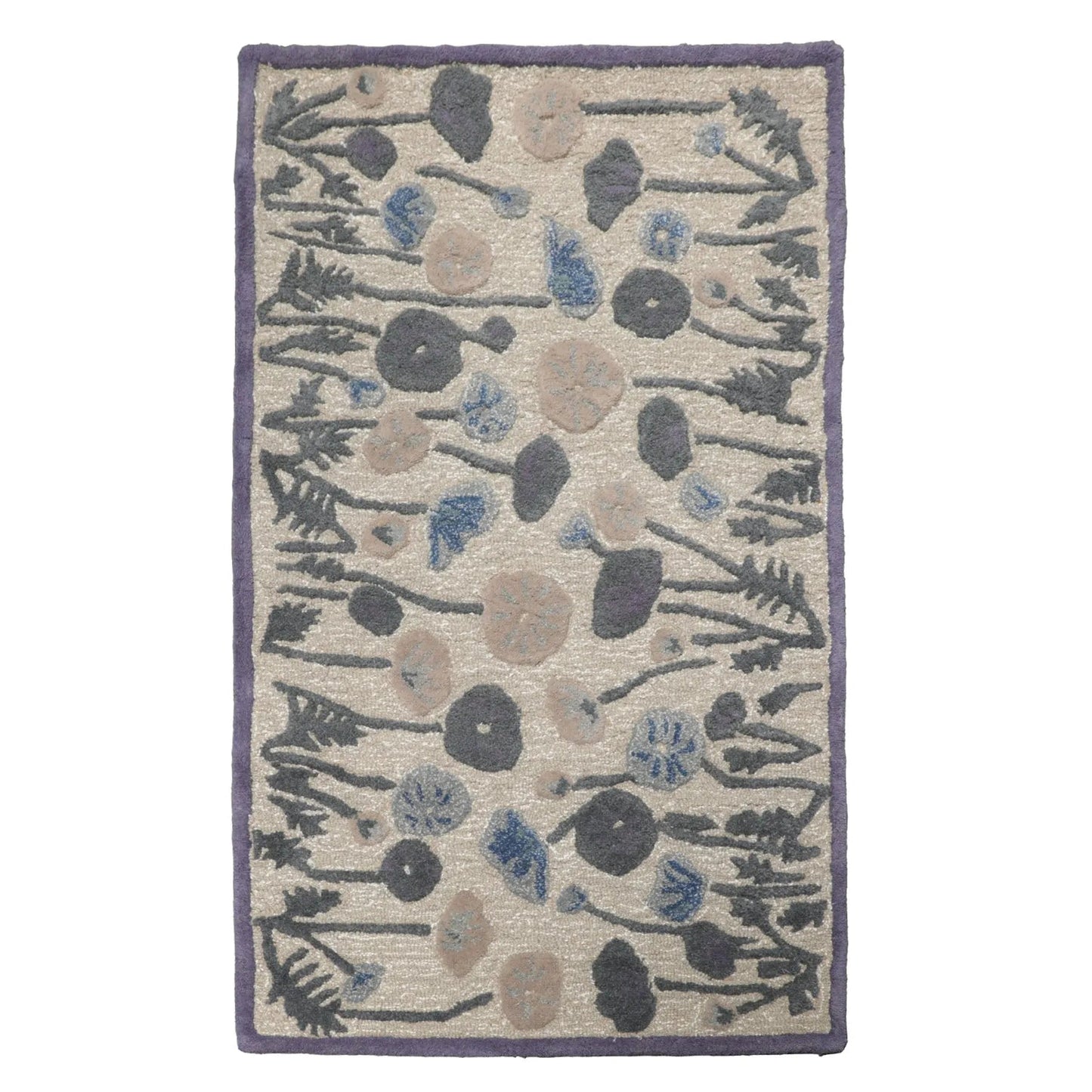 LoomBloom Multi Size Beige Hand Tufted Contemporary Botanical Wool and Silk Oriental Area Rug-2