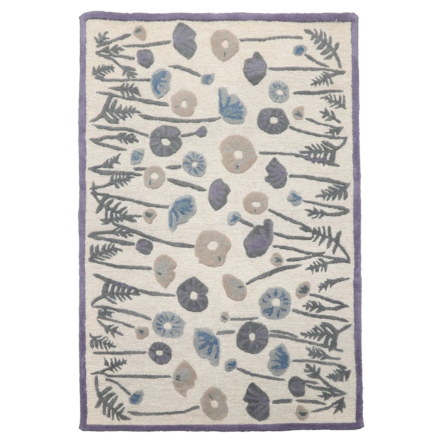 LoomBloom Multi Size Beige Hand Tufted Contemporary Botanical Wool and Silk Oriental Area Rug-3